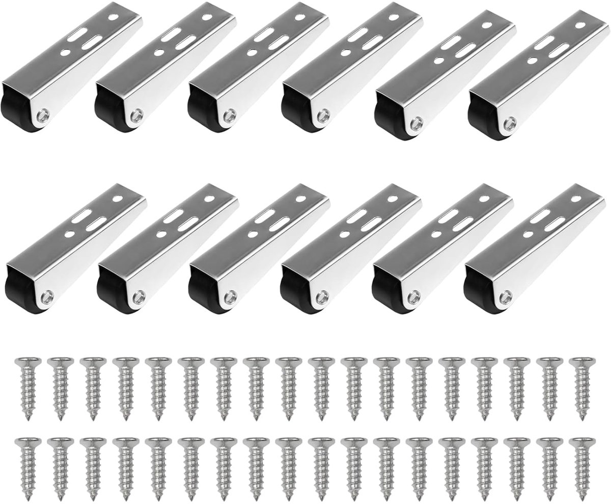 12 stuks meubelwielen, wielen zijbevestigingen, afneembare vaste wielen met schroeven voor schuifmeubels, deuren, opbergdozen voor keuken