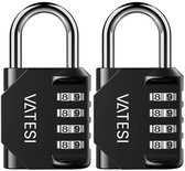 Hangslot 2 Stuks - Cijferslot - Kofferslot met Cijfercode - Reisslot - Weerbestendig - 80mm