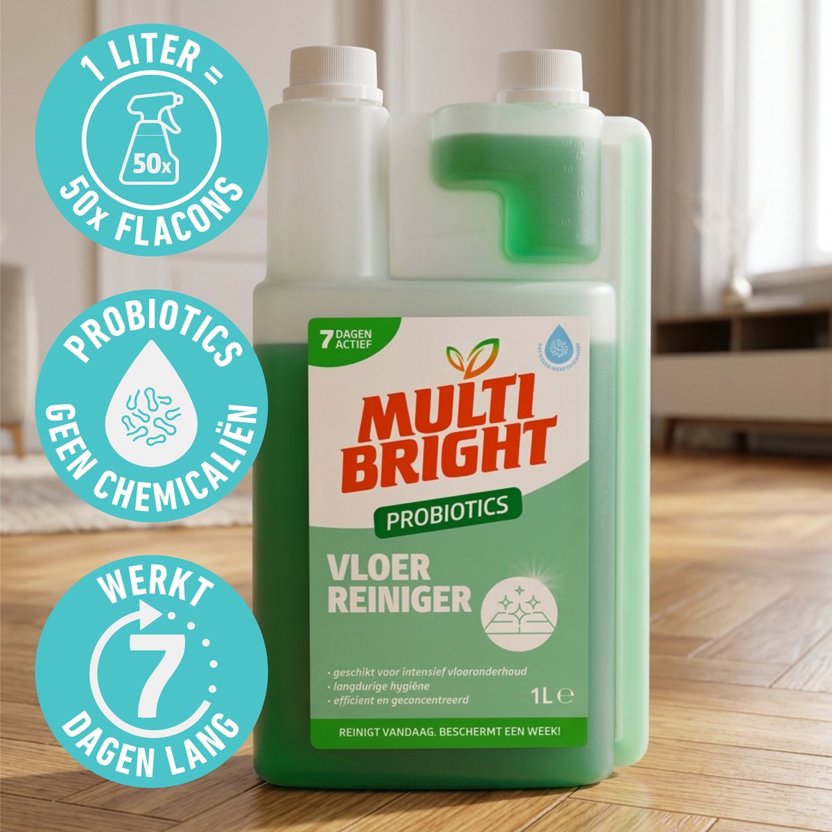 Multibright probiotische Vloer reiniger 1 liter - losse fles - 1 stuk