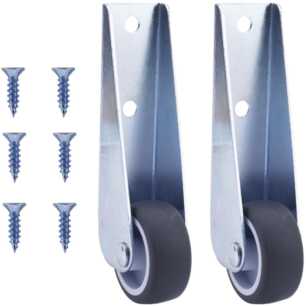 Dailygoods- Poortwielen Set van 2 - Vervangende Richtingswielen - IJzer/Rubber - Roestvrij Stalen Schroeven - Voor Hekpoorten - Duurzaam - Wielen
