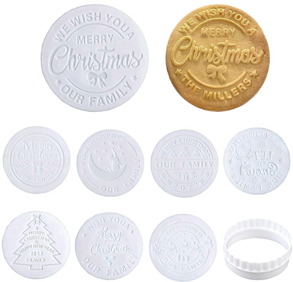 Dailygoods- Kerstkoekjesstempels 9 Stuks - 3D Koekjesvormen - Uitsteekvormen - Lichtgewicht - Robuust - Klassieke Kerstmotieven - Koekjesvorm