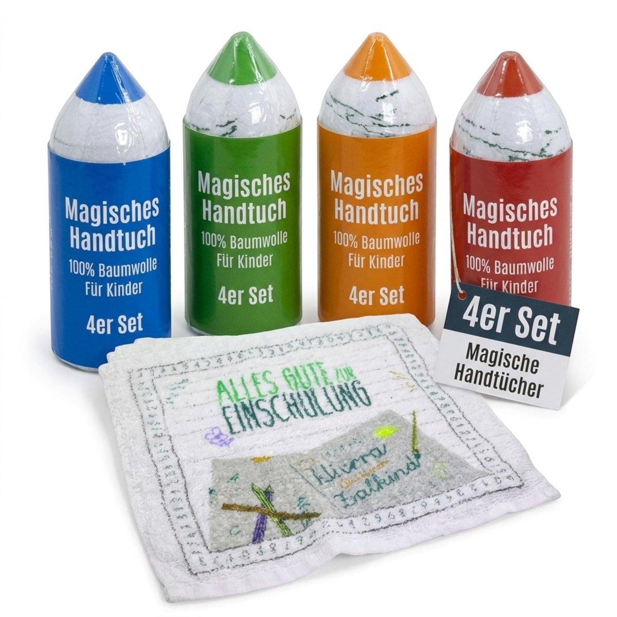 Dailygoods- Washandjes Set van 4 - 100% Katoen - Magische Handdoeken - 30 x 30 cm - Compact - Zachte Doeken - Handdoek