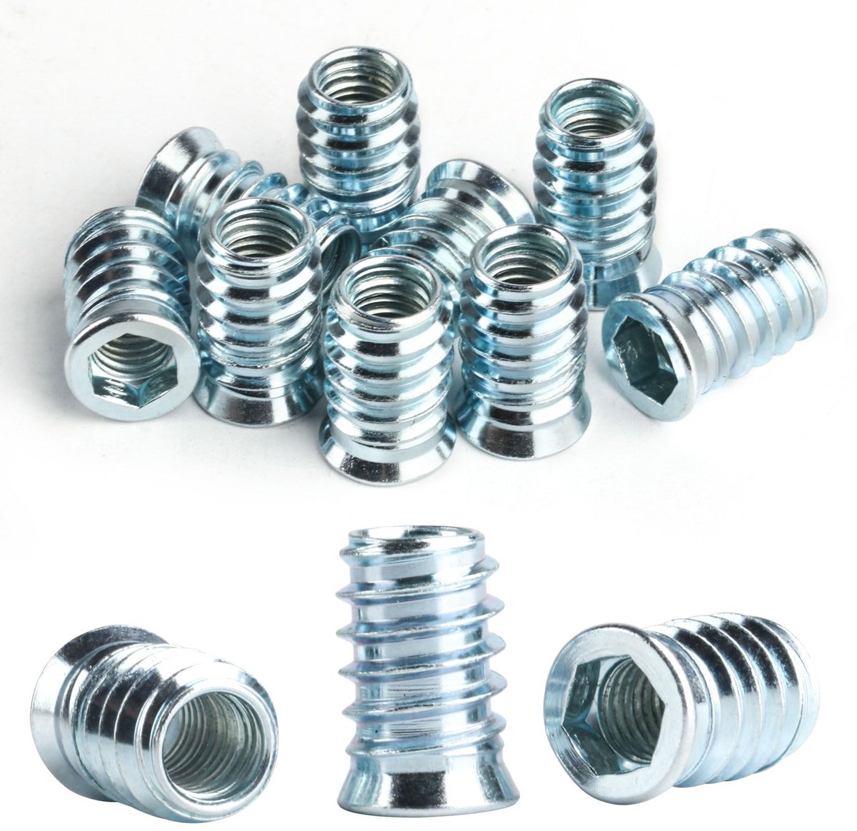 Dailygoods- Inbusschroefmoer 40 Stuks - Houtschroefinzet - Schroefbus - Inbusschroefmoffen - Inbusschroefbus - Duurzaam Koolstofstaal
