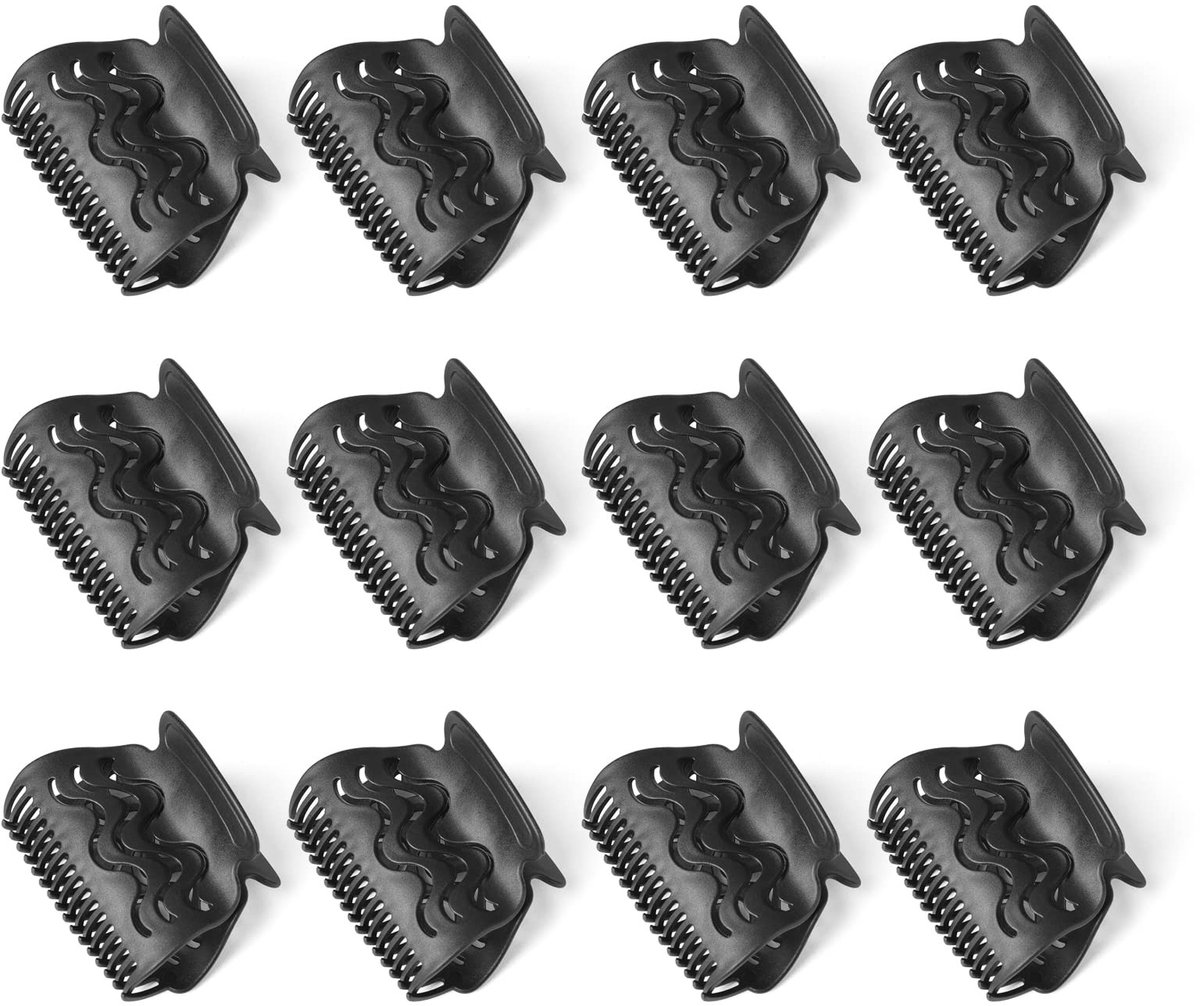 Dailygoods- Krulspeldenhouder 12 Stuks - Geschikt voor Kleine/Middelgrote/Jumbo Krulspelden - Ideaal voor Thuis/Salon - Stevige Grip - Natuurlijke Haarstijl - Haarklemmen