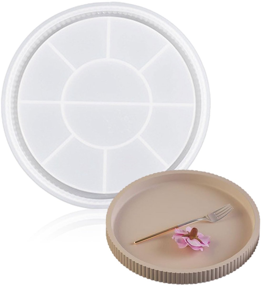 Dailygoods- Siliconen Vorm Ronde Dienblad 22,5 cm - Opbergvorm - Sieradenschalen - Snoepschalen - Duurzaam - Gemakkelijk te Reinigen - Bakvorm