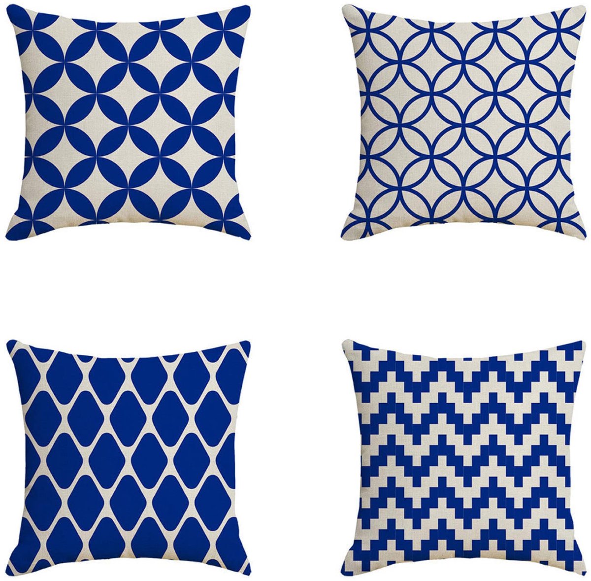 Set van 4 kussenslopen 60 x 60 cm (23,6 x 23,6 inch) linnen kussensloop decoratieve vierkante bank kussensloop, slaapkamer indoor outdoor kussenhoes voor woondecoratie gunst met onzichtbare rits (mari