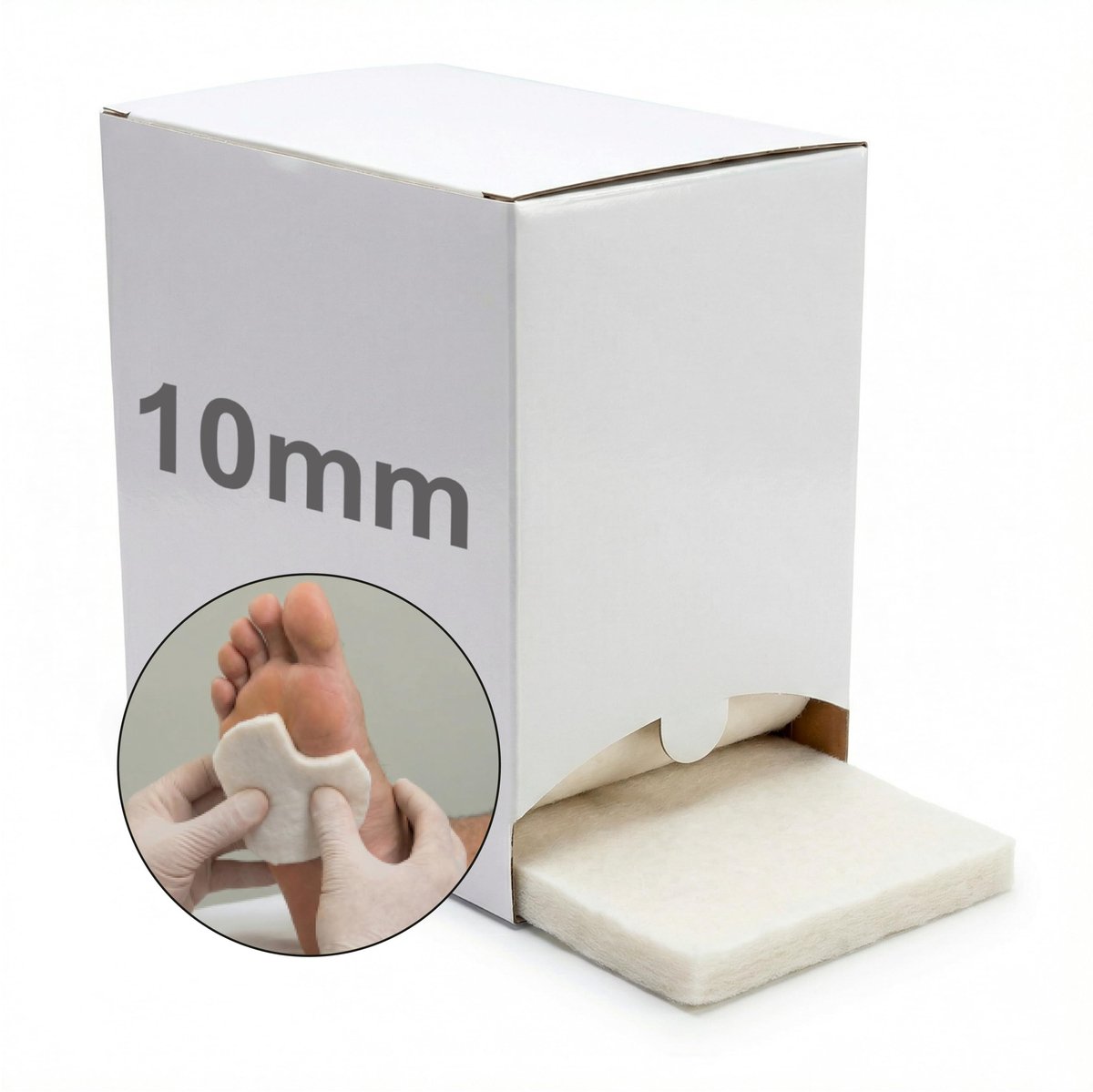 Viltrol, zelfklevend, 10 mm, halfstijf, op maat te snijden, voor drukontlasting, 2 m x 10 cm, zachte grip, acryllijm, wol en viscose