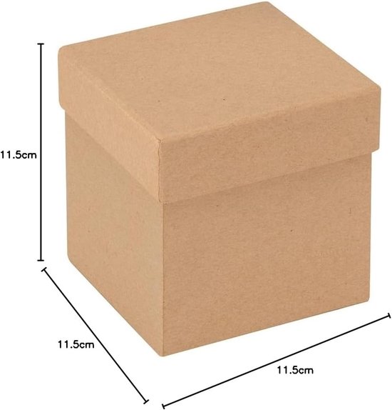 kubus, karton, natuur, 11,5 x 11,5 x 11,5 cm — afbeelding 2