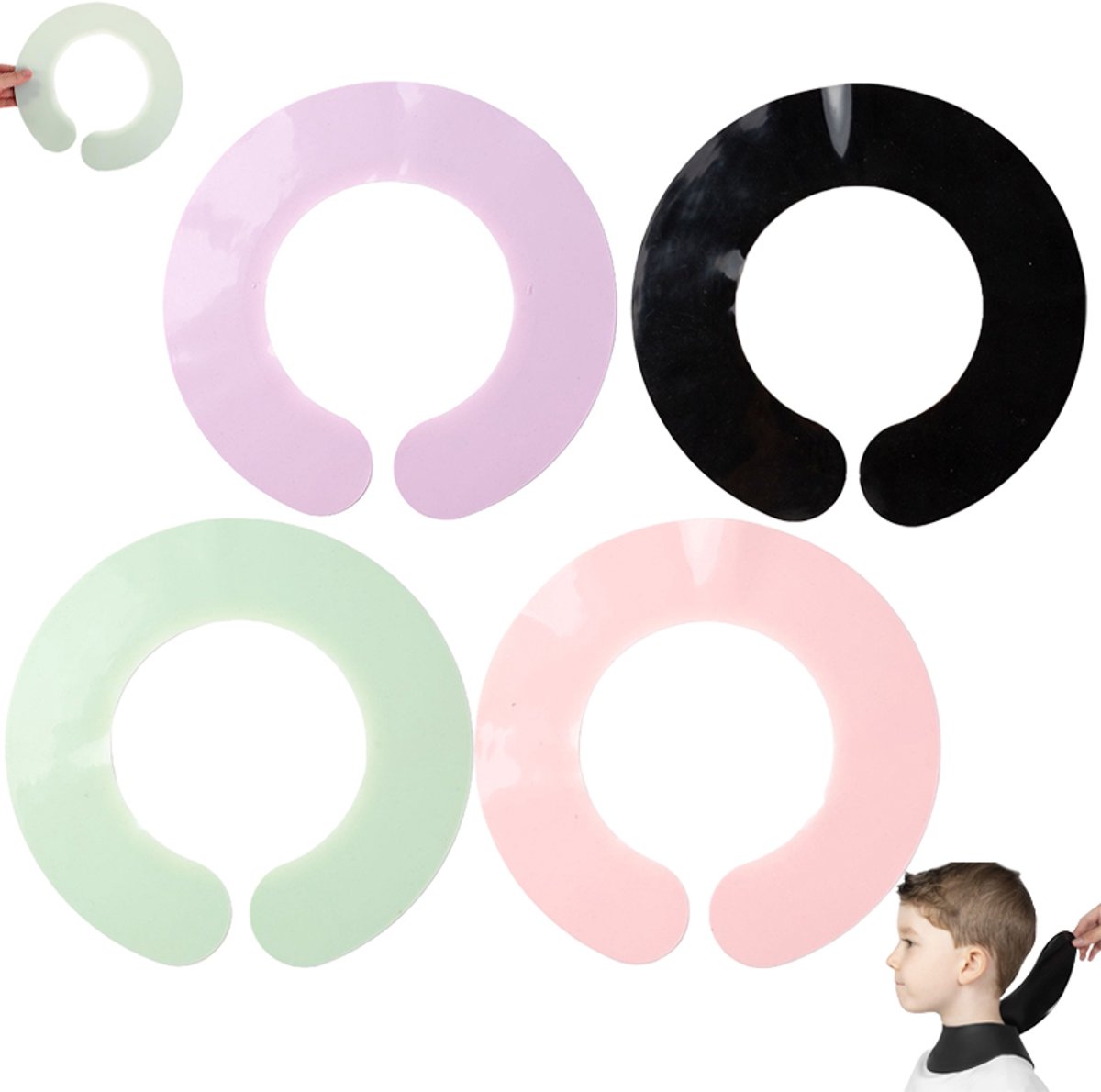 4 stuks - Nekwarmer voor kappers - Haarkleurcape - Siliconen nekbeschermer voor kappers - Nekbescherming voor het kleuren van haar - Siliconen nekwarmer voor kappers - Kapperscape - Siliconen nekbeschermer - Nekwarmer voor knippen