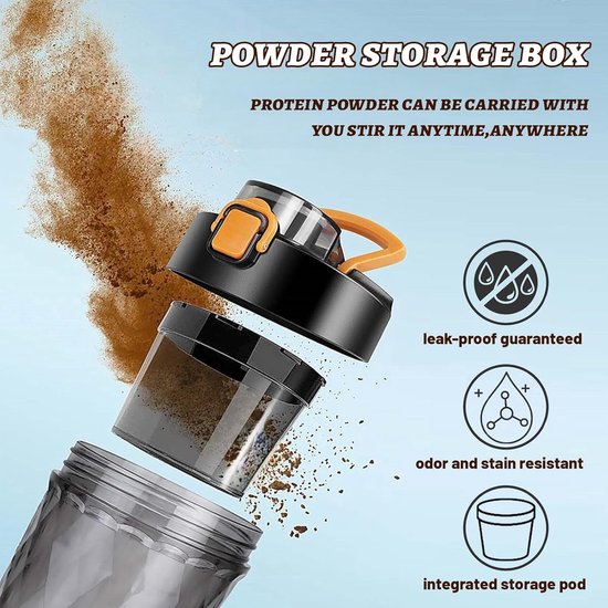 Elektrische eiwitshaker, 650 ml, elektrische proteïneshaker, automatische proteïnemixer, USB C oplaadbare eiwitmixer, shakebekers voor proteïneshakes, maaltijdvervanging, BPA-vrij — afbeelding 4
