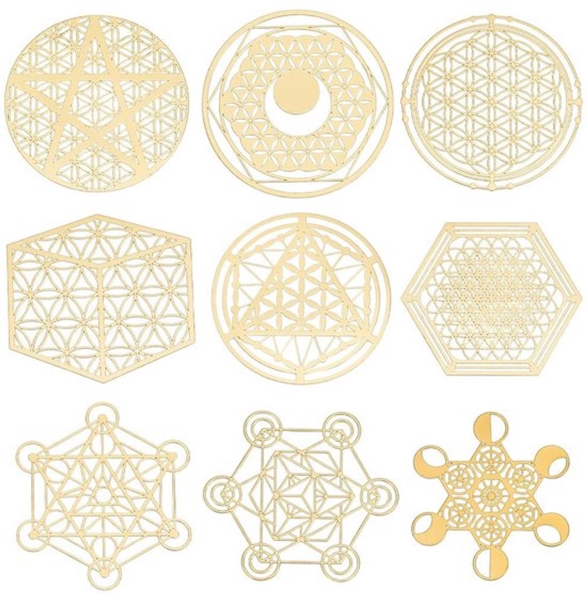 Dailygoody - heilige geometrie stickers - Bloem des Levens - 9 stuks