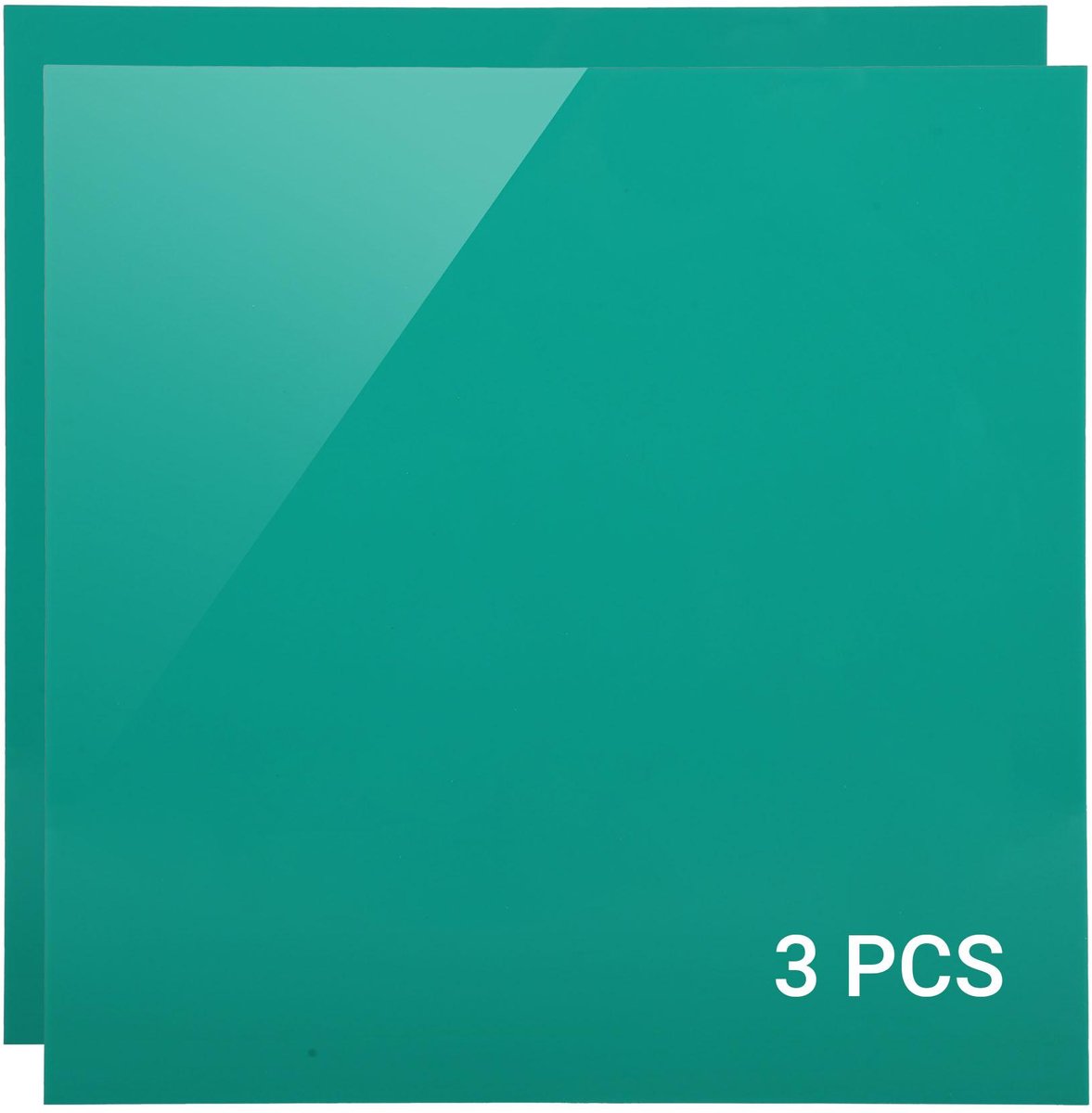 3 Stuks Gekleurde Opaque Acrylplaten - 30,5x30,5 cm - 3 mm Dik - Acrylplaten voor Borden - Meer Groen