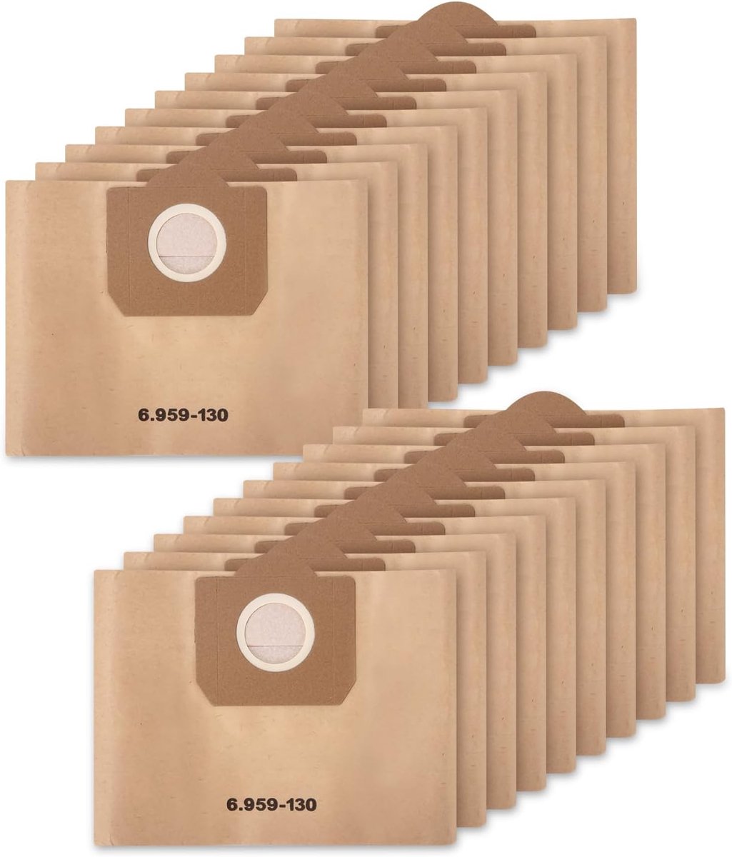20 stuks - Stofzuigerzak - Papieren stofzak - Geschikt voor Kärcher 6.959-130.0 stofzuigers