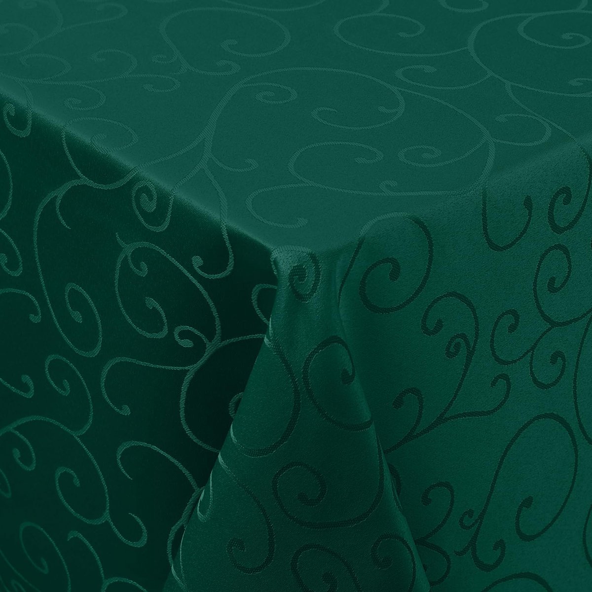 smiry Tafelkleed, afwasbaar, rechthoekig, 140 x 300 cm, damast, tafelkleed, krasbestendig, polyester, onderhoudsvriendelijk, voor keuken, feest, donkergroen