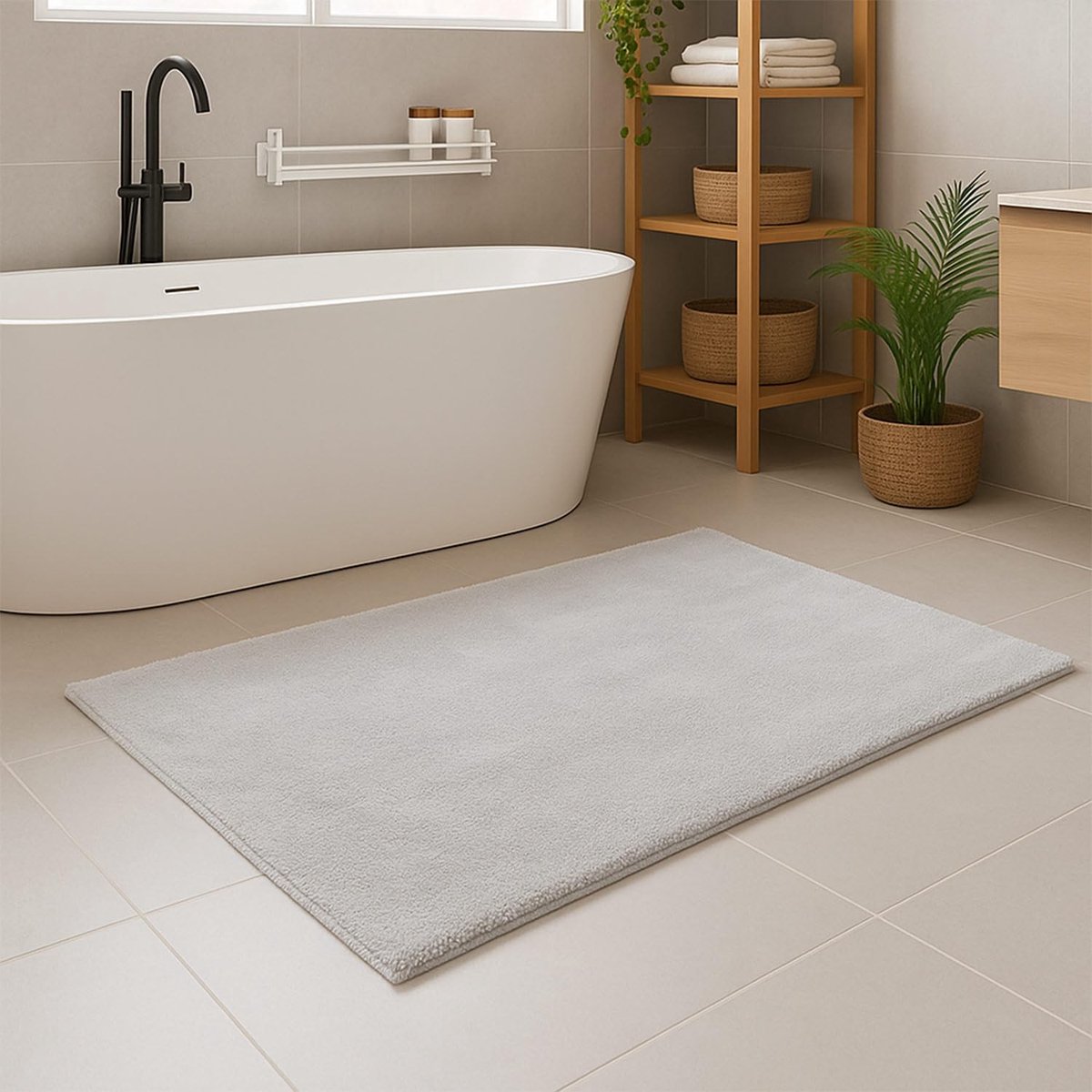 Dailygoods- Badmat Antislip 40x60 cm - Wasbaar - Zachte Badmat - Douchemat - Badtapijt - Onderhoudsvriendelijk