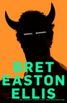 Boekomslag van 'Imperial Bedrooms' door Bret Easton Ellis, met een oranje achtergrond en een zwarte silhouet van een hoofd met hoorns.