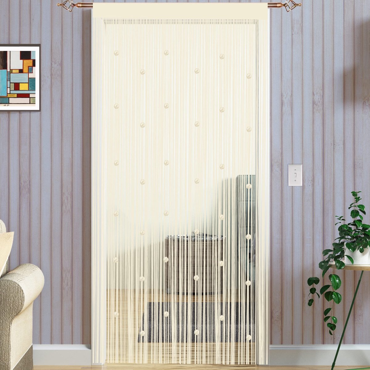 Dailygoods- Kralengordijn Insectenbescherming - Vliegengordijn - Deurgordijn - Decoratief Gordijn - 90 x 245 cm - Kunsthars Kralen
