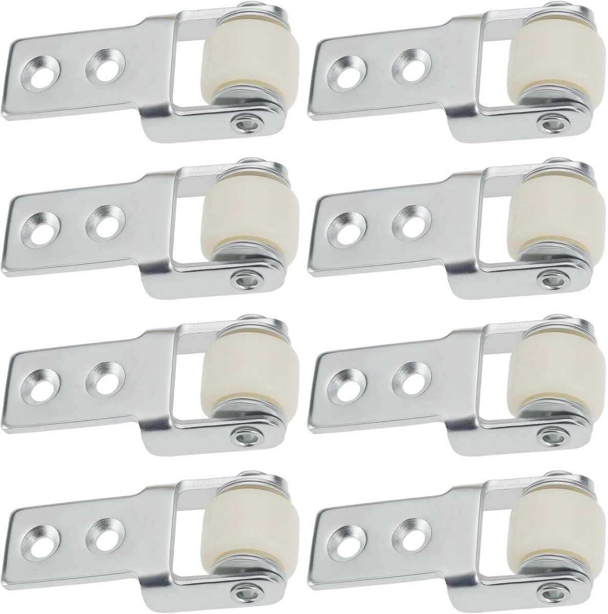 Dailygoods- Schuifdeurrolgeleiderwiel 15 mm - 8 stuks - Kunststof/Metaal - Eettafel/Kastdeuren - Glazen Deur - Eenvoudig te installeren - Deurwiel