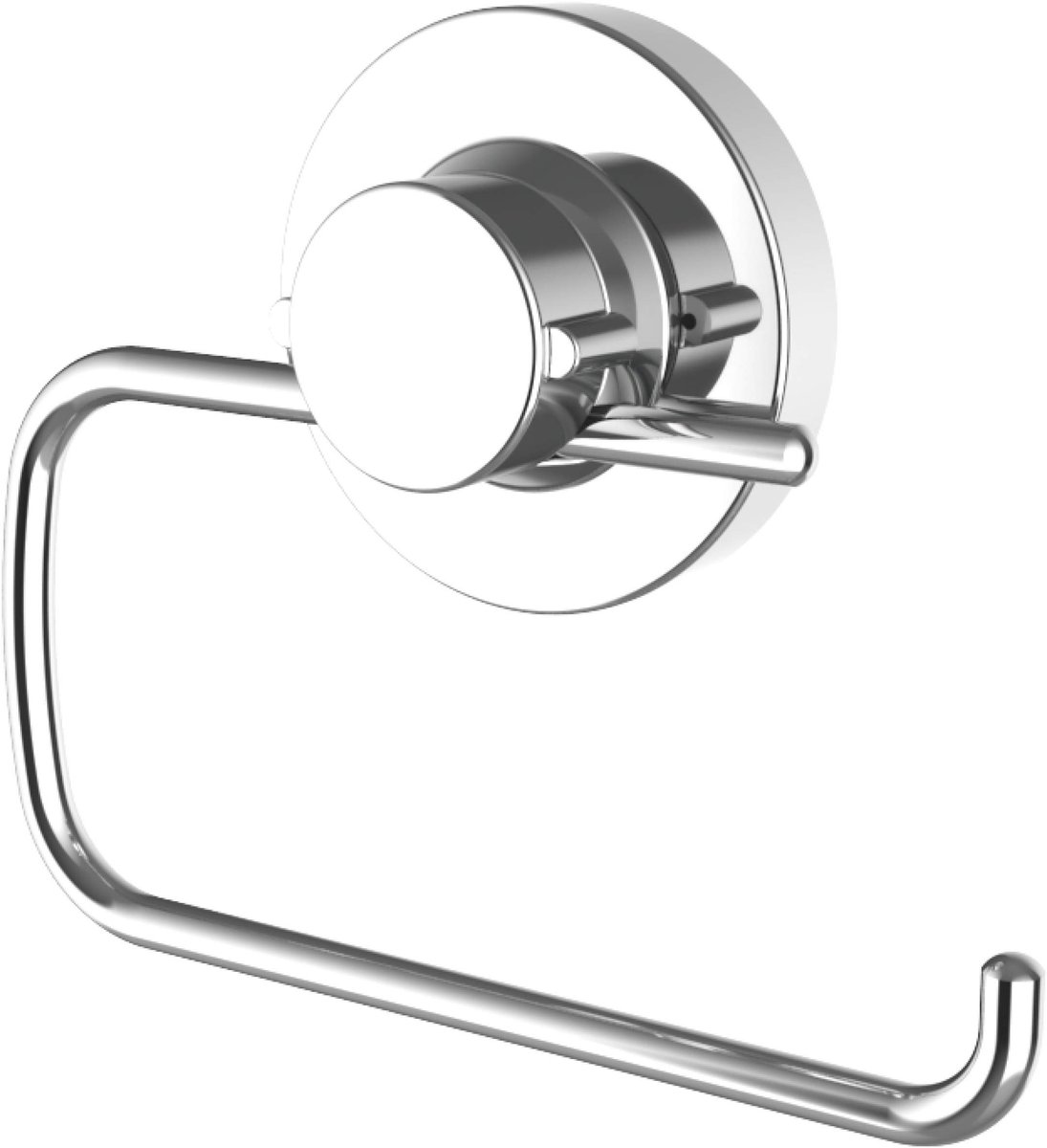 Toiletrolhouder 3 in 1 stijl - 3 verschillende bevestigingsopties met zuignap, kleefpad & boren - zonder deksel - verchroomd/wc-papierhouder/toiletpapierhouder / T340261