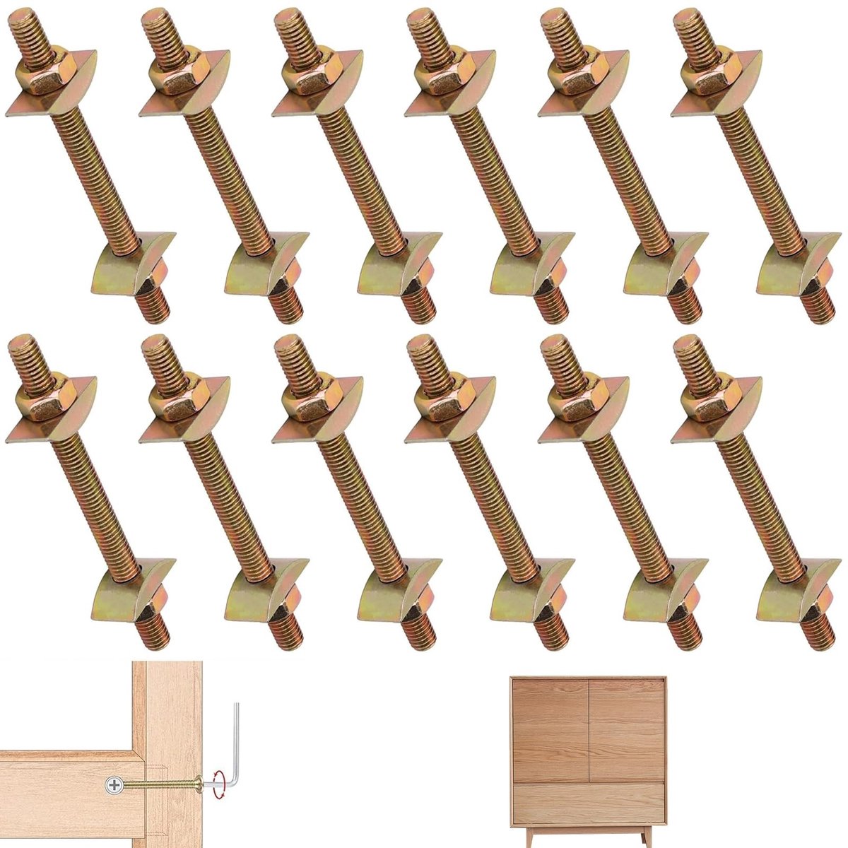 Dailygoods- Werkbladverbinder Zwaar Model - 12 Stuks - Roestvrij Staal - Meubelverbinder - Tafelblad Koppeling - Corrosiebestendig
