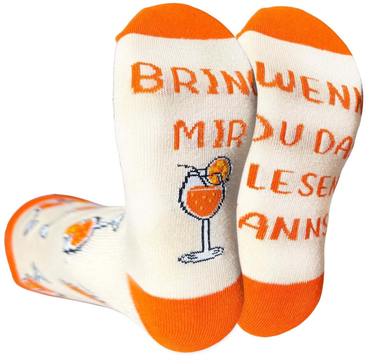 Dailygoods- Sokken Grappig Ontwerp - Aperol Sokken - Sportsokken - Sokken Dames/Heren - Maat 36-44 - Ademend en Comfortabel - Grappige Sokken