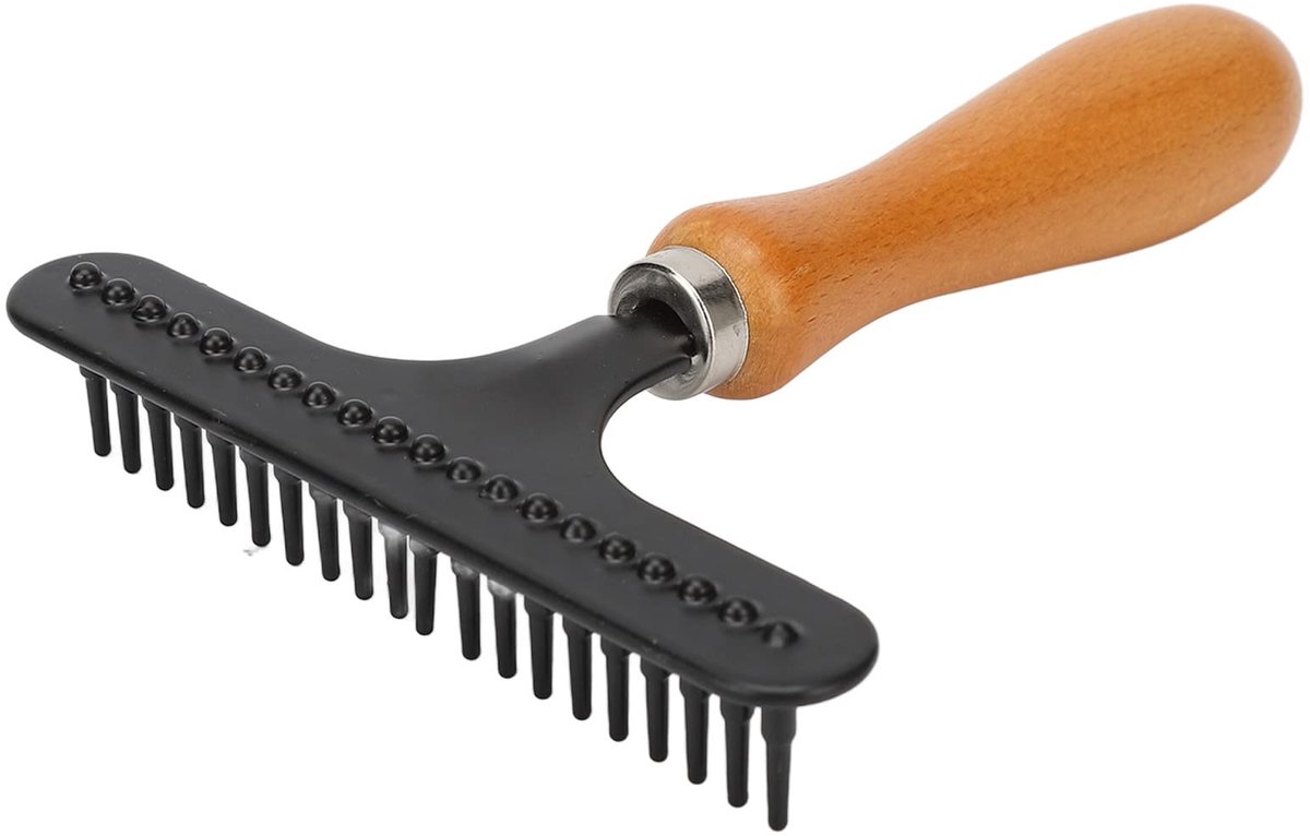 Dailygoods- Tapijthark Handbediend - Roestvrij Staal - Haarverwijdering - Vloerborstel - Huishoudaccessoire - Duurzaam Materiaal - Tapijtreiniger
