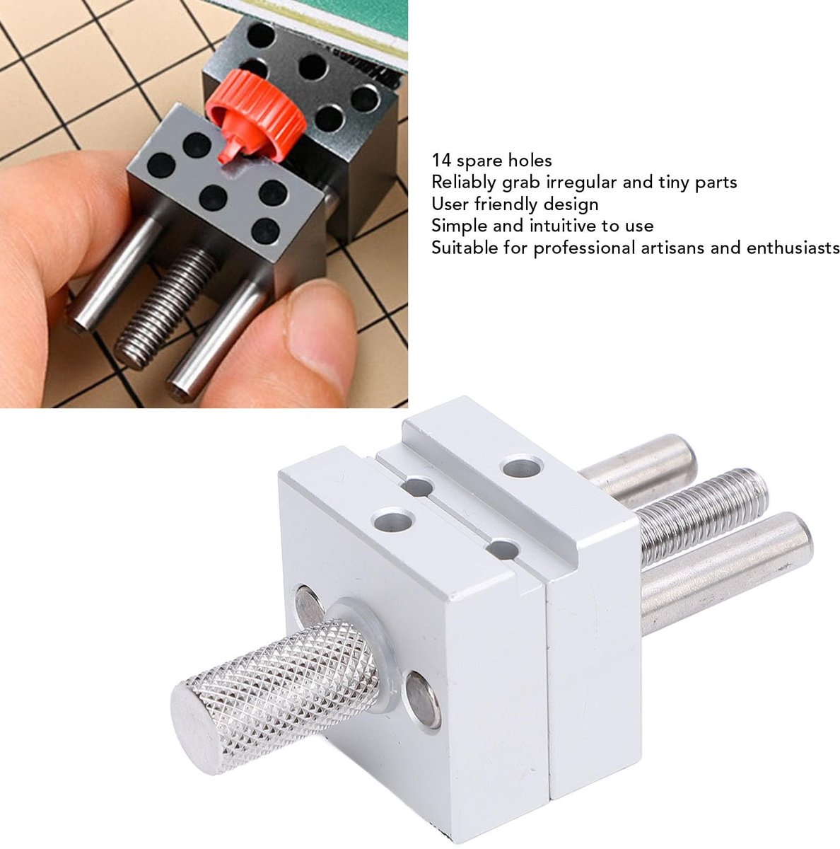 Dailygoods- Bankschroef Mini - Verstelbare Klem - Metalen Handig - Maximale Klem 30mm - Sieraden Carving - Hoge Nauwkeurigheid