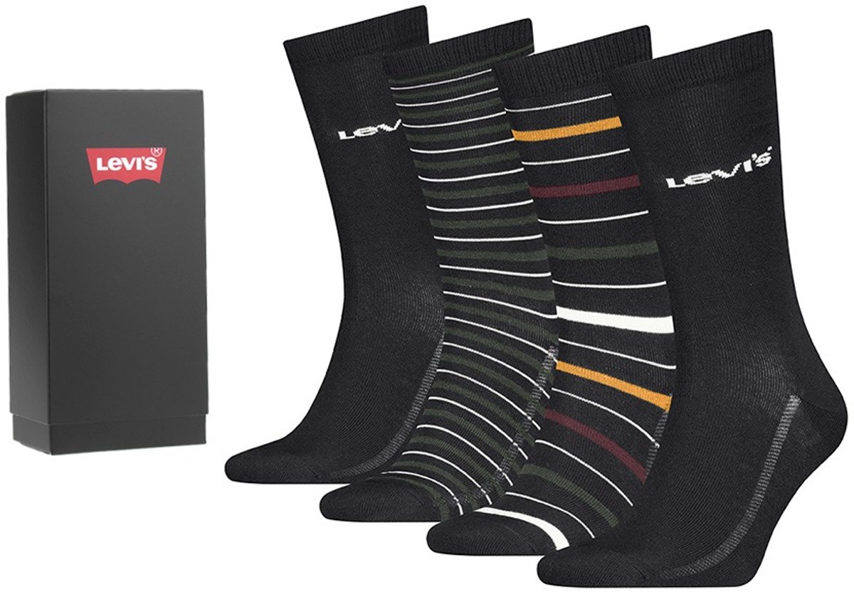 Levi’s heren giftbox 4P sokken stripe multi Multicolor