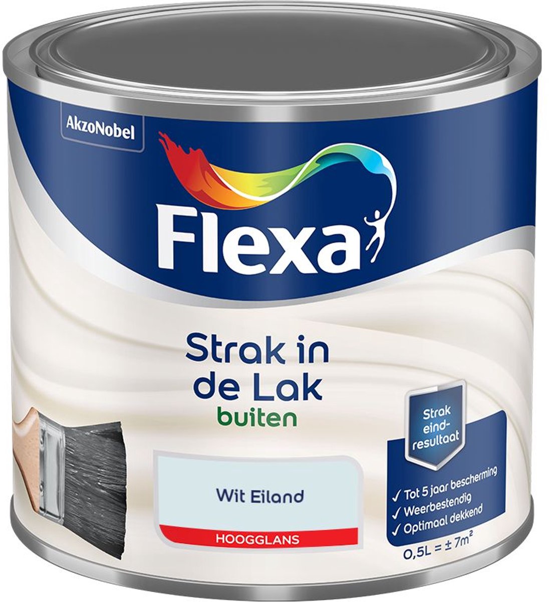 Flexa - Strak In De Lak Buitenlak Hoogglans - Wit Eiland - Mengverf - 500 Ml