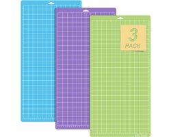 3 stuks snijmatten voor Cricut Explore One/Air/Air 2/Maker, 61 x 30,5 cm, quilting cricket snijmatten, vervangende accessoires, quilten en handwerk (12 x 24 x 3)