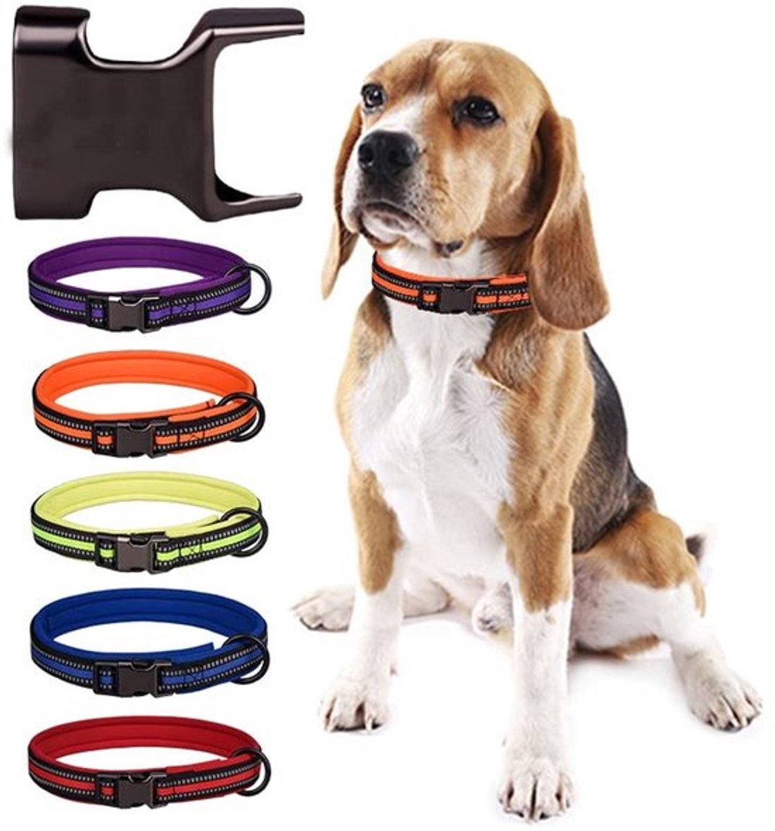 VT Goods - Reflecterende nylon halsband - Verstelbare hondenhalsband