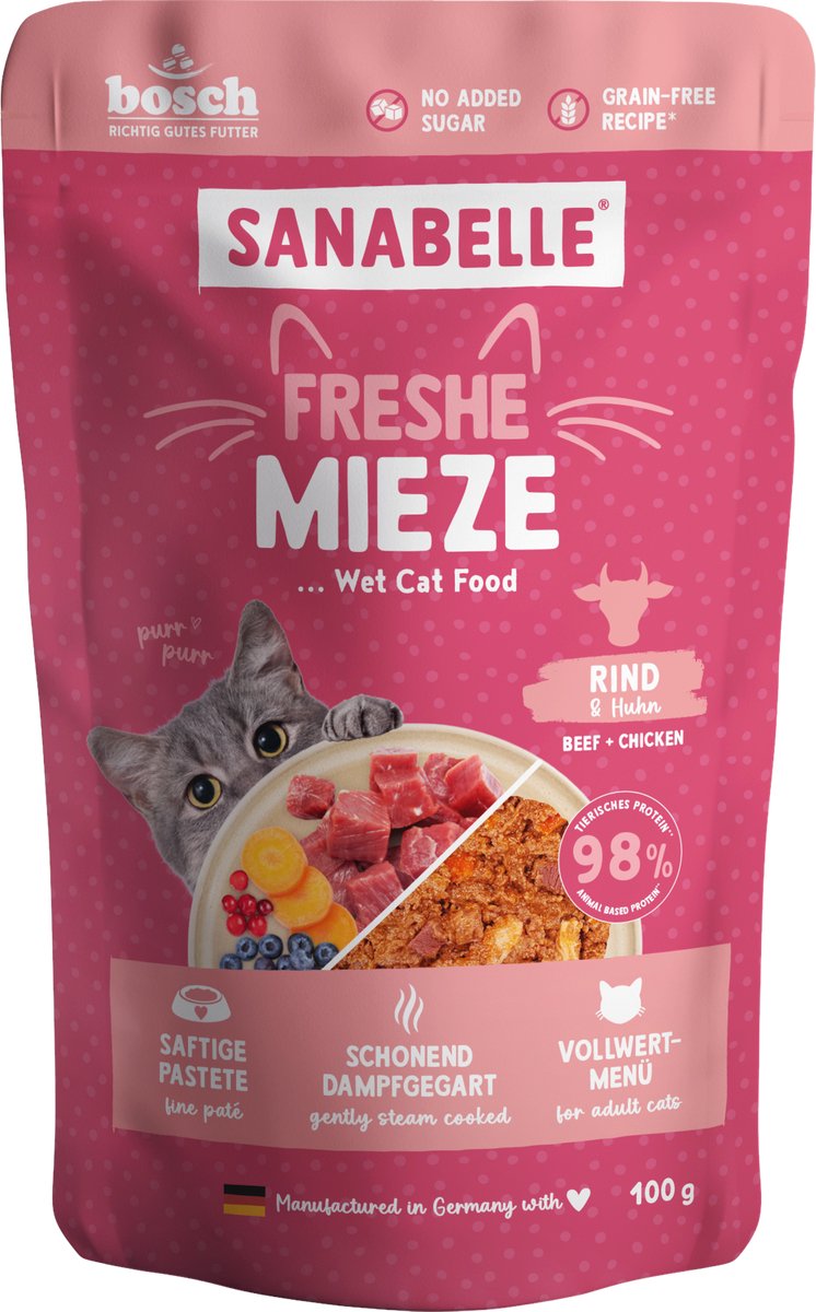 Sanabelle Sanabelle Freshe Mieze 10x100 g | Rind & Huhn