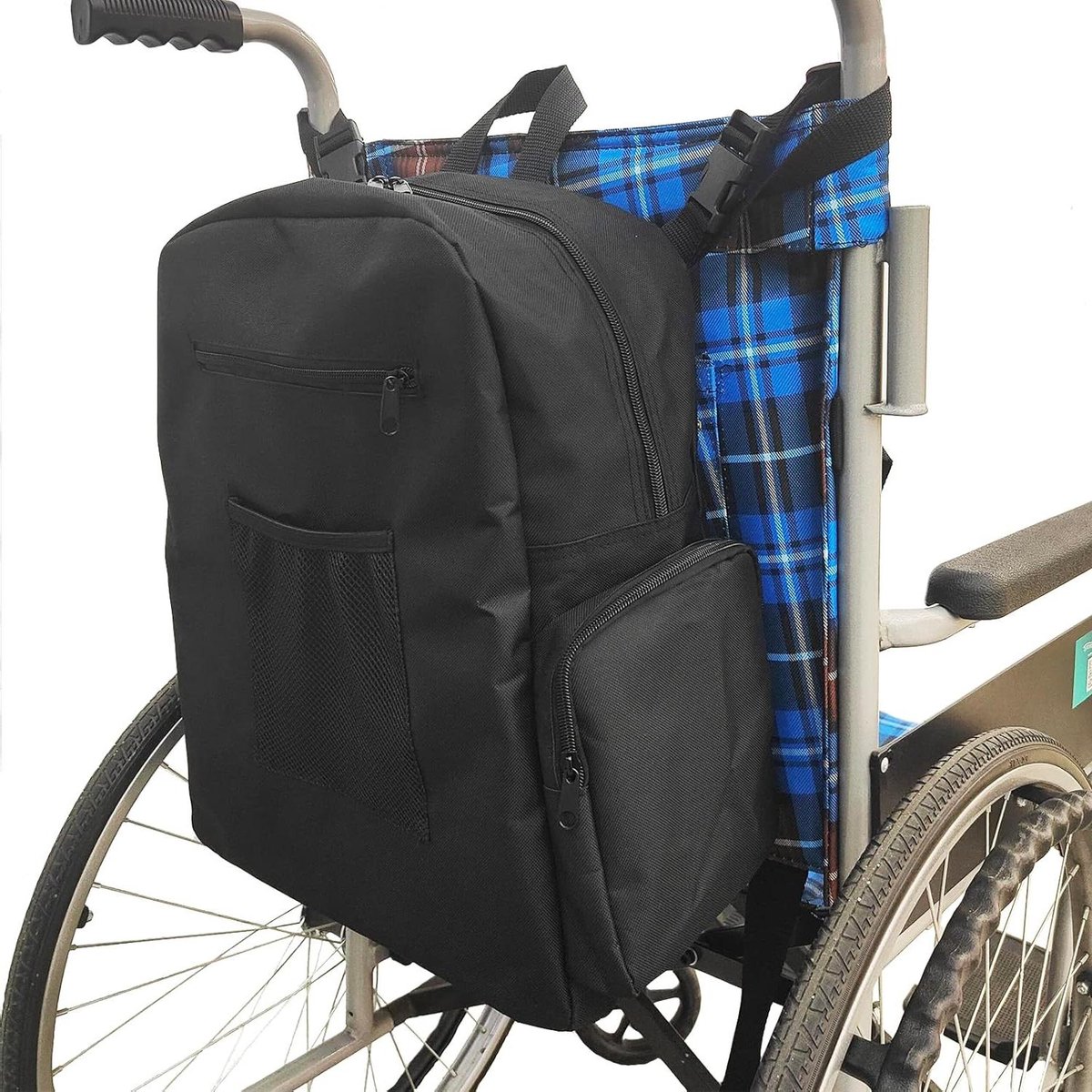 Rolstoel Tas - Opbergtas Stoel - Mobiele Opslag - Waterdicht Oxford Materiaal - 33x17x43 cm - Zwart