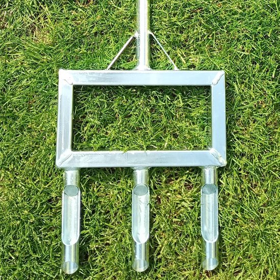 Tuinvork Aerificeerder - Gazonbeluchter Vork - Gazon Verzorging - Verzinkt Staal - 107 cm Lengte - Zilver — afbeelding 2