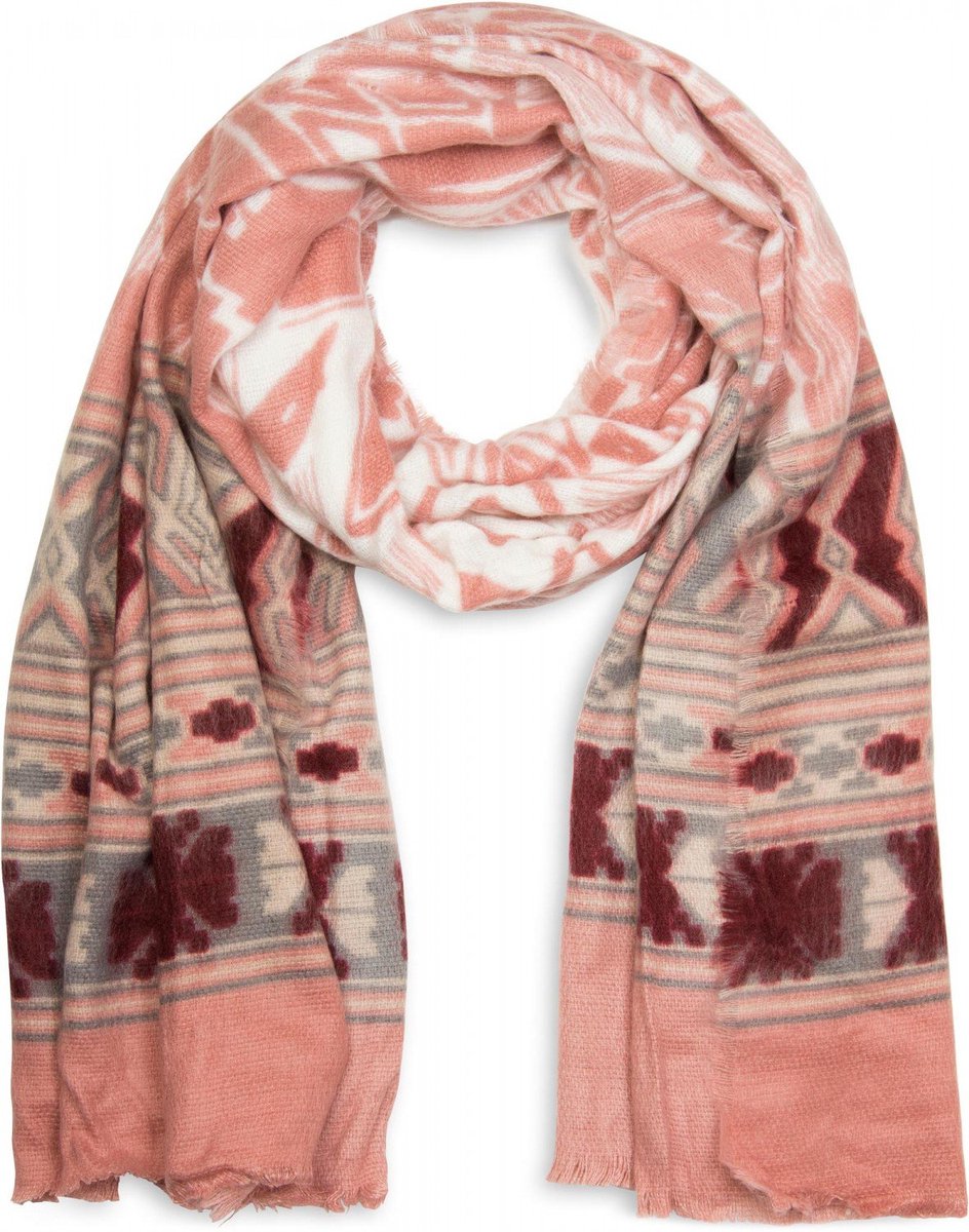 styleBREAKER brede XXL sjaal met Azteekse etnoboho-patroon en franjes, gebreide sjaal, uniseks 01017026