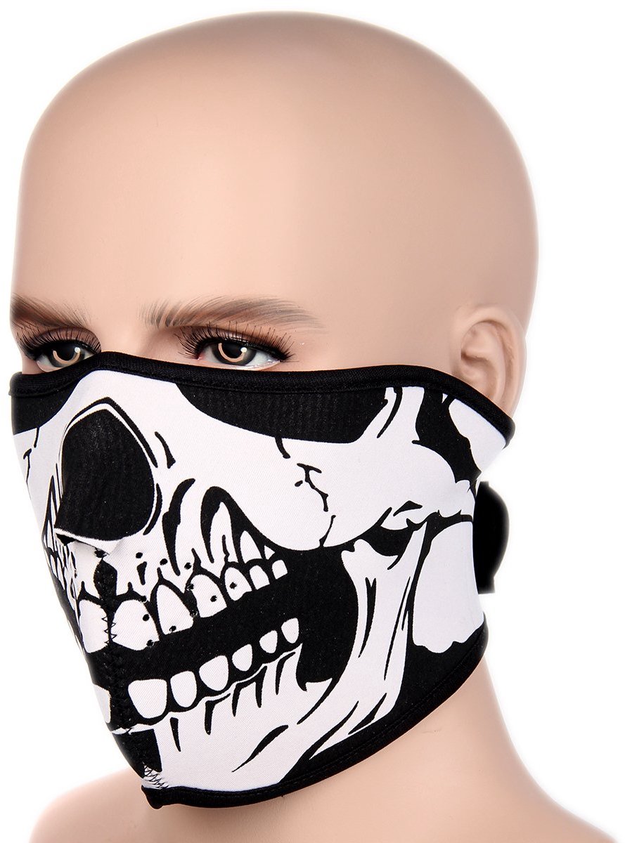 JewelryWe Accessoires Masker Bescherming Halve Bivakmuts Ghost Doodshoofd Skull Airsoft Paintball Outdoor Ski Snow Surfen Motorfiets Biker Outdoor Activiteiten Kleur Zwart Wit