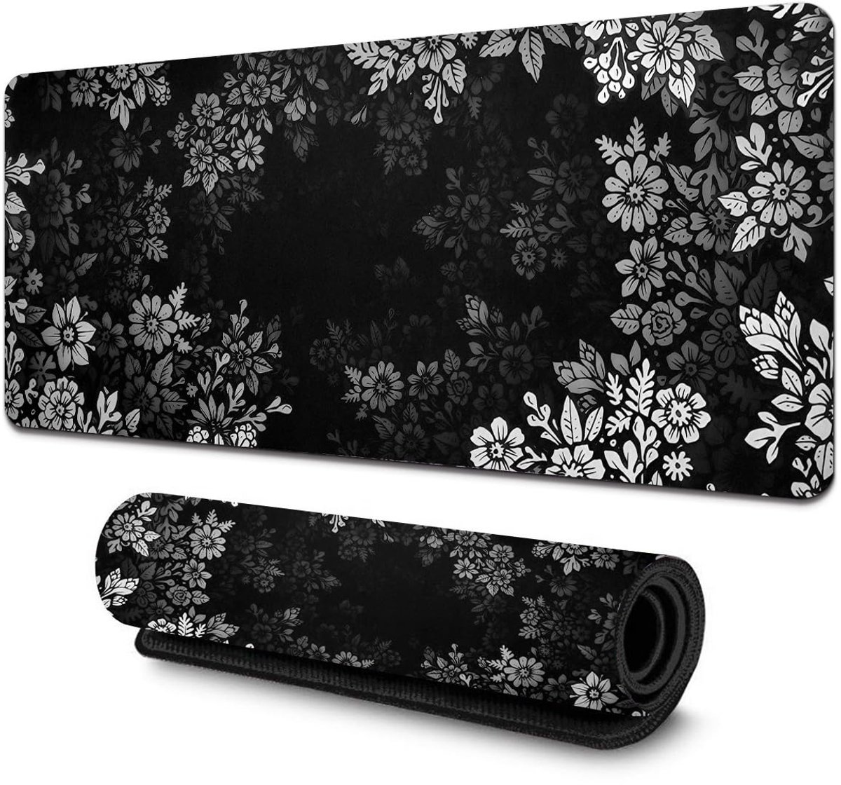 gaming-muismat, 800 x 300 mm, Japanse gaming-muismat, XXL, bureaumat, gamer, muismat voor kantoor, studie, gaming (zwart)
