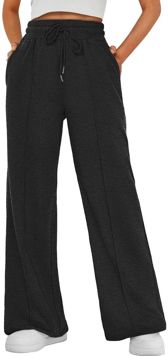 Dailygoods- Joggingbroek Dames - Relaxed Fit - Brede Pijpen - Elastische Tailleband met Trekkoord - 2 Zakken - Zacht en Rekbaar Materiaal - Loungebroek