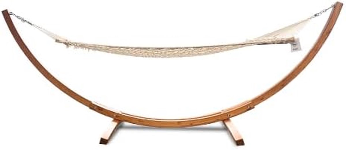 Hangmat met frame - Ligstoel standaard - Ontspannen in tuin - Eenvoudige montage - 150 kg draaglast - Bruin