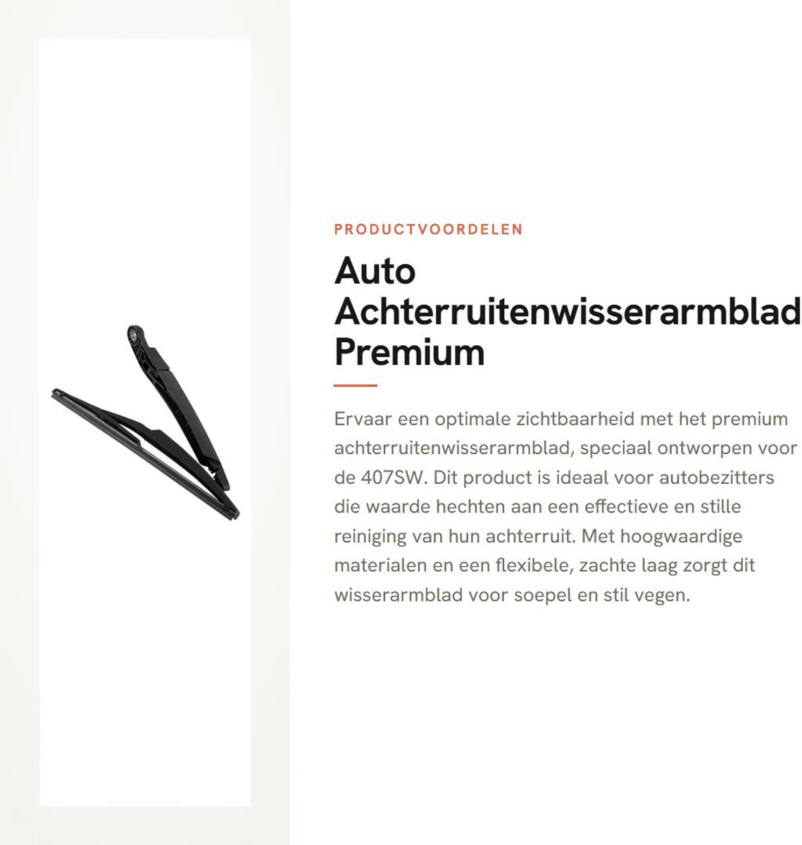 Dailygoods- Achterruitenwisserarmblad Premium - Wisserarm - Kunststof - Effectieve reiniging - Stevig ontwerp - Eenvoudige installatie - Ruitenwisser