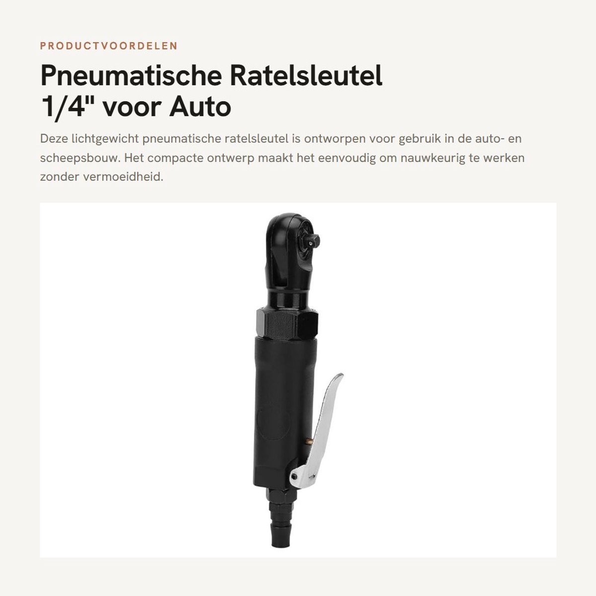 Dailygoods - Pneumatische Ratelsleutel 1/4" voor Auto- en Scheepsbouw