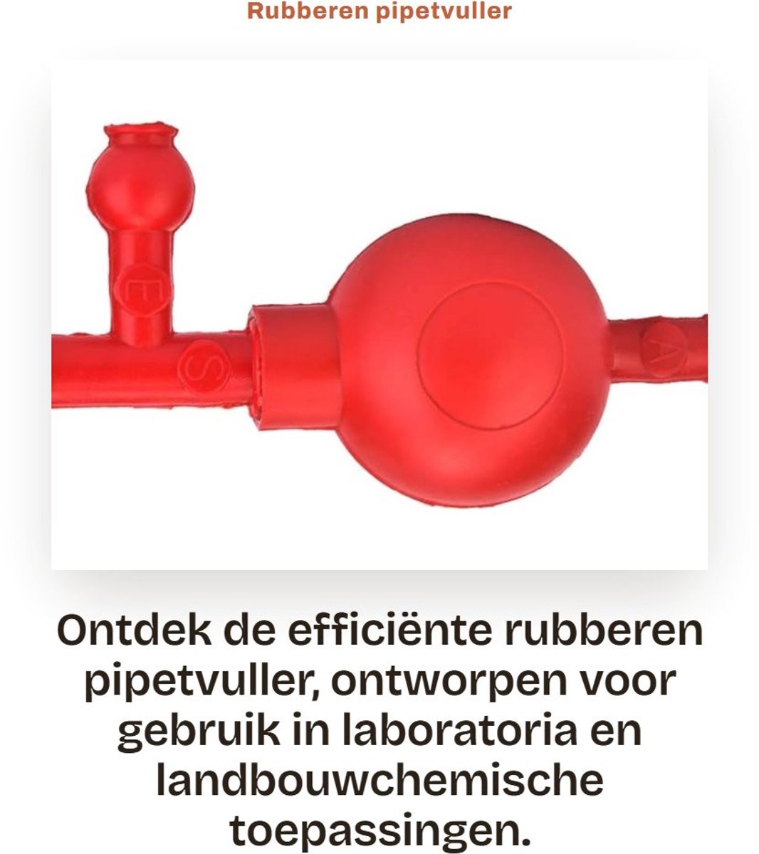 Dailygoods- Pipetvuller Grote Zuigkracht - Rubber - 3 Kleppen - Veilig - Duurzaam - Corrosiebestendig - Zuigballon