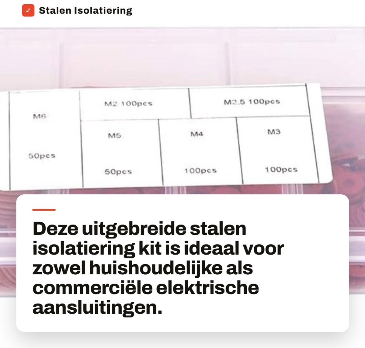 Dailygoods - Stalen Isolatiering Kit - 500 Stuks - Elektrische Aansluitingen - Diverse Maten - Hoogwaardig Koolstofstaal