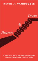 Boek "Hearers & Doers" van Kevin J. Vanhoozer, een pastor's gids. Rode kaft met stenen trap-illustratie en witte tekst.