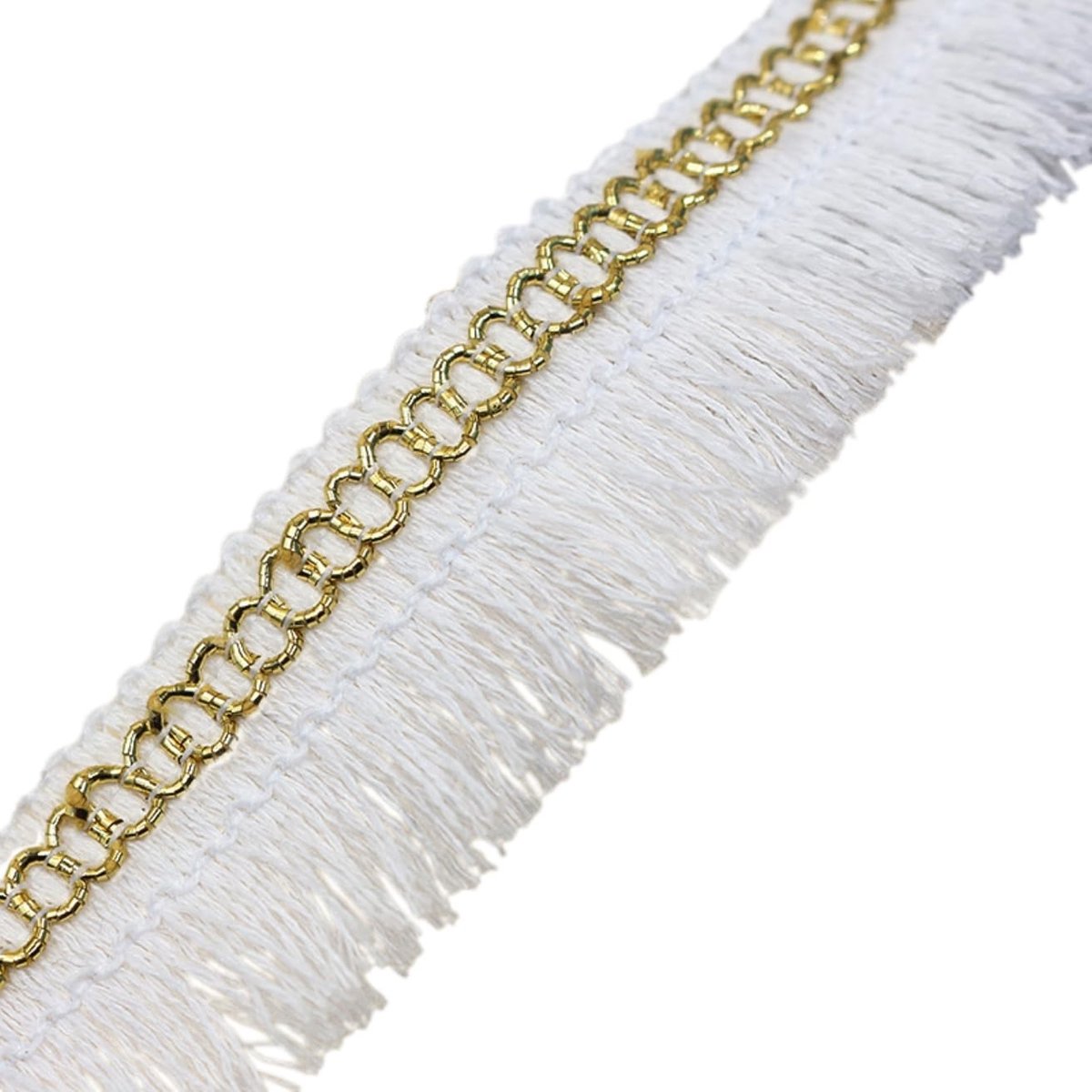 Dailygoods- Franjeboord 28 mm - Katoenen Kwastkant - Decoratief Lint - Woondecoratie - Doe-het-zelf Naaien - 1 stuk - Kwastlint