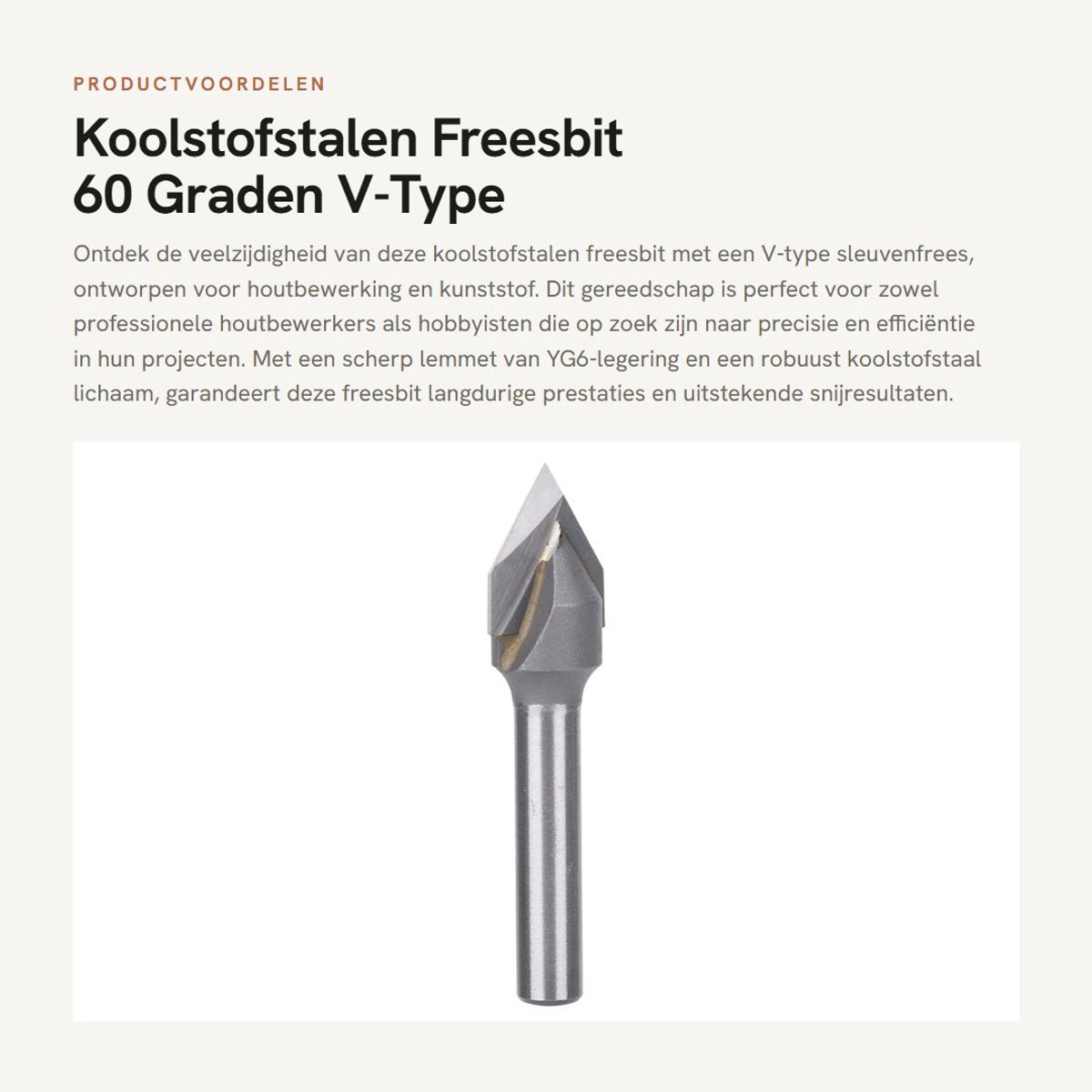 Dailygoods- Sleuvenfrees 60 Graden V-Type - Halfronde Sleutelfrees - Freesbit 6 mm Schacht - Bladlengte 15,9 mm - Hoogwaardige YG6-legering - Duurzaam Koolstofstaal - Freestool