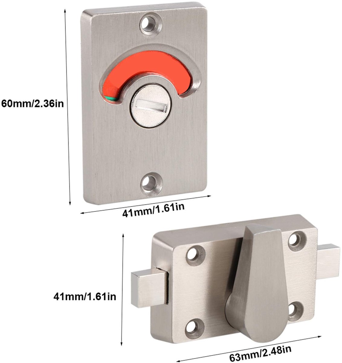 Dailygoods- Deurenvergrendelingsindicator - Zinklegering - Vrij/Bezet Indicator - Interne Vergrendeling - Extern Slot - Duurzaam Materiaal - Deurslot