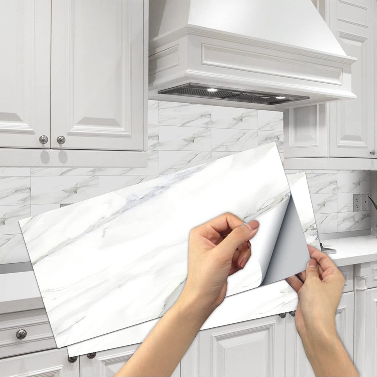 Dailygoods- Marmer Tegels - Zelfklevend - Waterdicht - DIY Decoratie - 15x30cm - Geschikt voor Keuken/Badkamer - Wandtegels