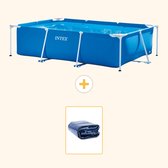 Intex Rechthoekig Frame Zwembad - 300 x 200 x 75 cm - Blauw - Inclusief Solarzeil - 2-delig