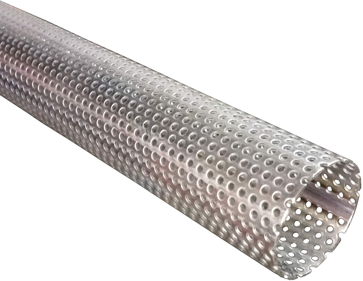Dailygoods - 0,5m Roestvrij Stalen Gatenbuis 50mm x 500mm - Geperforeerde Uitlaatpijp